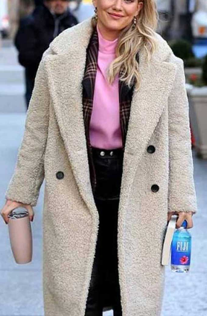 Younger Hilary Duff Kelsey Peters Beige Sherpa Trench Coat hilary-duff-younger-coat