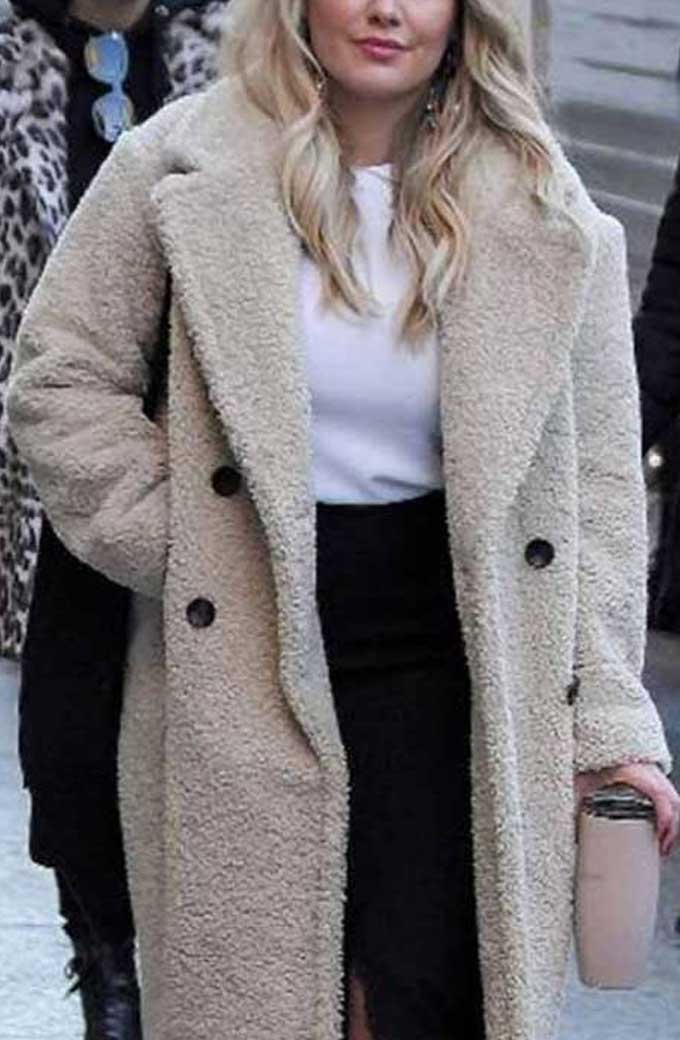 Hilary Duff Kelsey Peters Younger Beige Sherpa Trench Coat