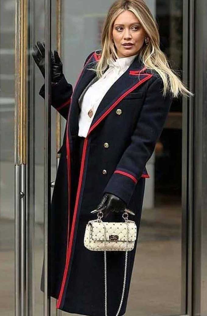 Hilary Duff Kelsey Peters Younger Black Wool Trench Coat