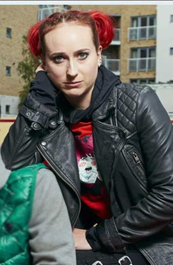 Kat Zomboat Leah Brotherhead Quilted Black Leather Jacket