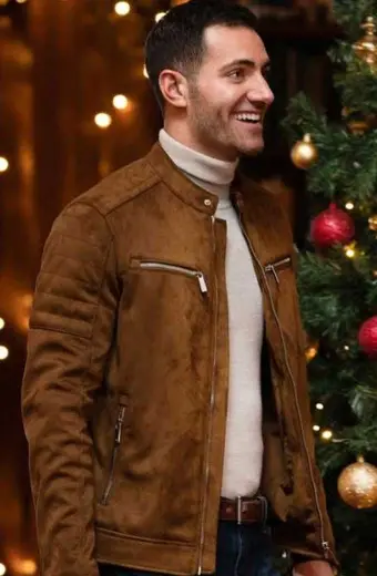 Garrett Marcantel 12 Dates Of Christmas Brown Leather Jacket