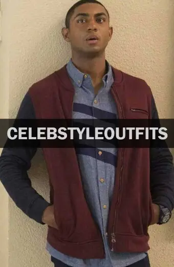 Marcus Cole 13 Reasons Why Maroon Fleece Jacket