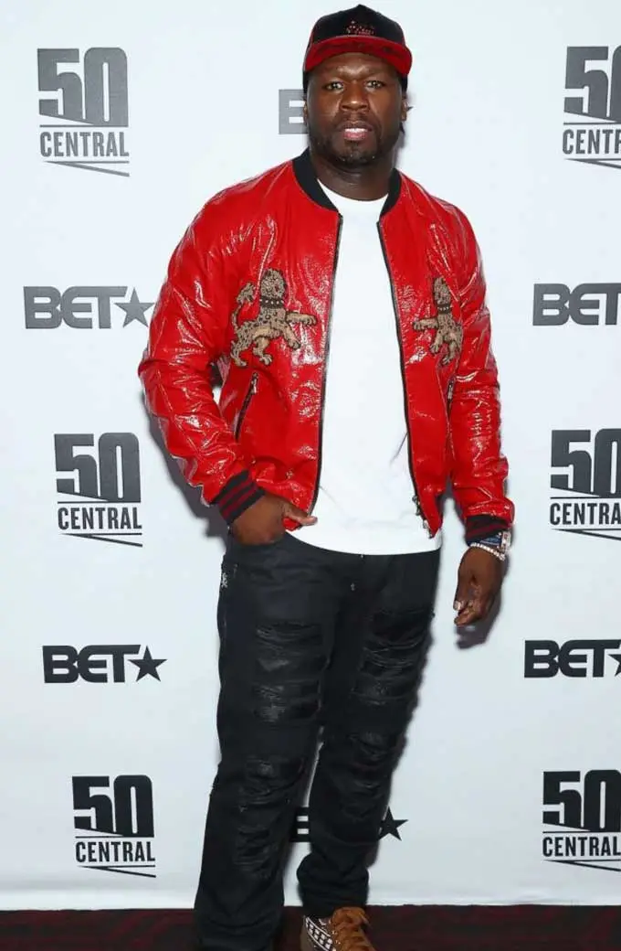 Casual Curtis James Jackson 50 Central Mens Red Bomber Jacket 50-cent-bomber-jacket