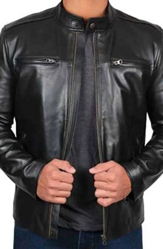 Wes Brown Nashville Christmas Carol Mens Black Leather Jacket wes-brown-a-nashville-christmas-carol-jacket