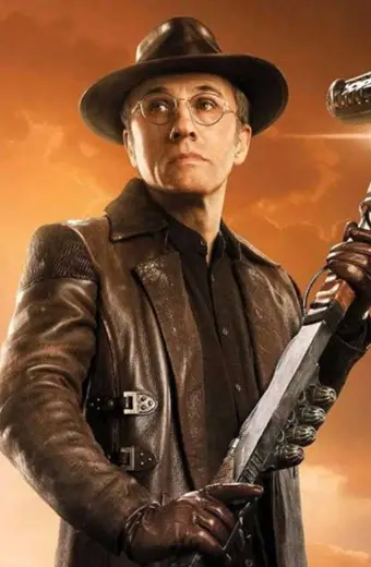 Alita Battle Angel Christoph Waltz Dr Dyson Ido Leather Coat