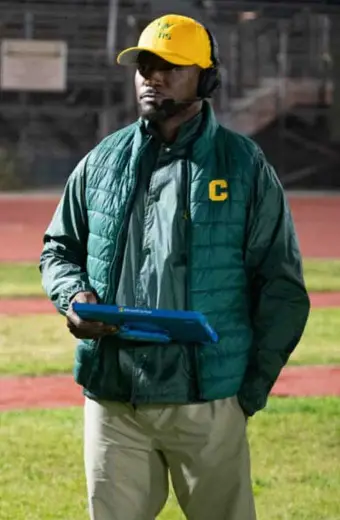 Taye Diggs All American Billy Baker Green Quilted Puffer Vest