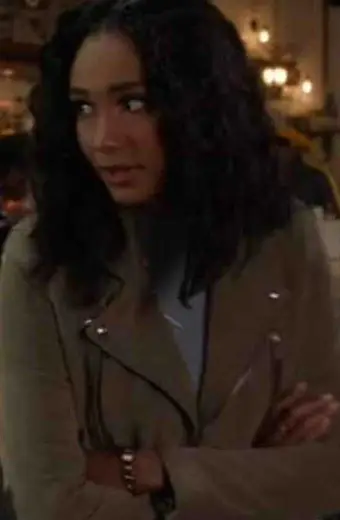 Layla Keating Greta Onieogou All American Beige Suede Jacket