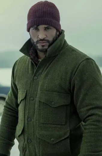 Shadow Moon American Gods Ricky Whittle Green Wool Jacket