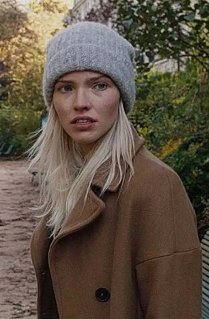 Anna Poliatova Sasha Luss Casual Womens Brown Wool Trench Coat sasha-luss-anna-poliatova-coat