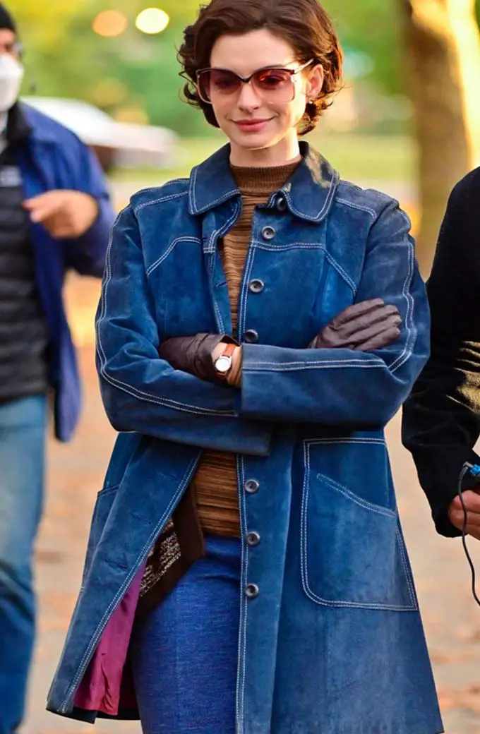 Armageddon Time Esther Graff Anne Hathaway Blue Denim Coat armageddon-time-anne-hathaway-denim-coat