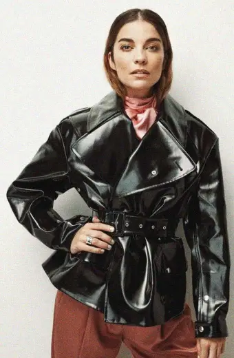 Annie Murphy Schitts Creek Alexis Rose Black Leather Jacket