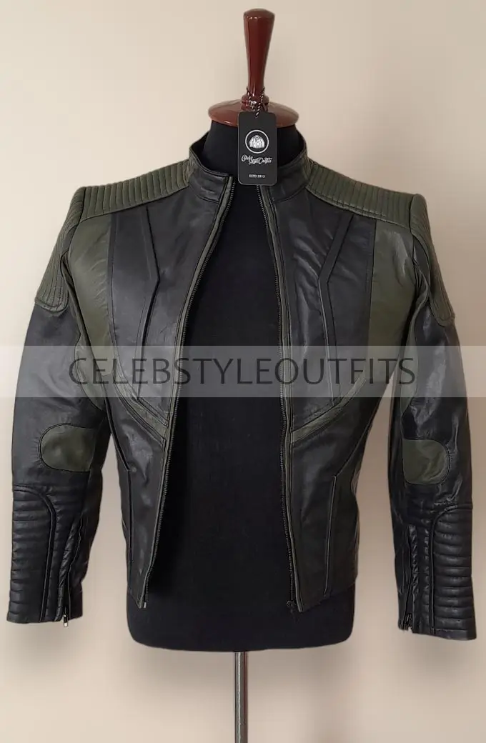 Arrow Spartan John Diggle David Ramsey Green Leather Jacket arrow-david-ramsey-green-leather-jacket
