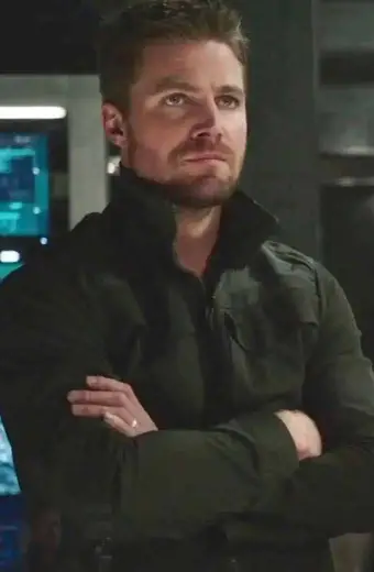 Stephen Amell Arrow TV Show Oliver Queen Green Cotton Jacket