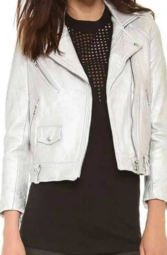 Thea Queen Arrow Speedy Willa Holland Biker Silver Jacket