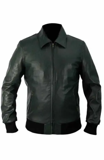 Oliver Queen Arrow Stephen Amell Bomber Black Leather Jacket