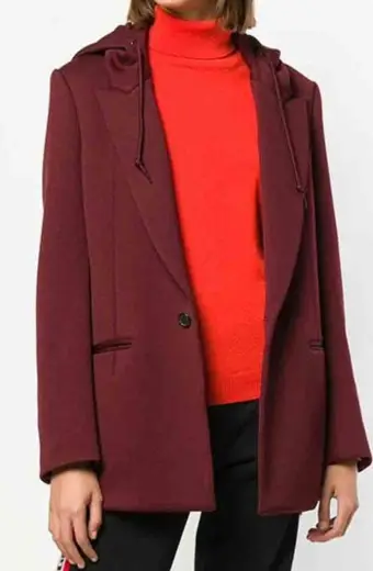 Ruby Rose Arrow Kate Kane Batwoman Red Wool Hooded Blazer