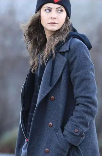 Thea Queen Arrow Speedy Willa Holland Blue Wool Trench Coat