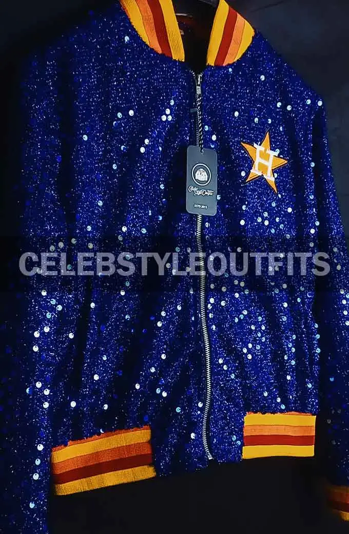 Houston Astros Blue Sparkle Sequin Varsity Bomber Jacket houston-astros-sparkle-jacket