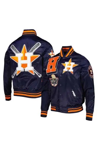 Houston Astros World Series Mash Up Logo Varsity Bomber Jacket