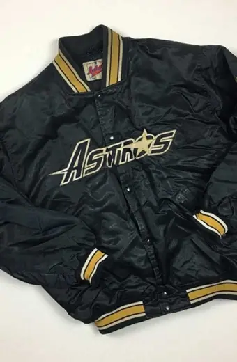 Houston Astros Starter Vintage Satin Bomber Varsity Jacket
