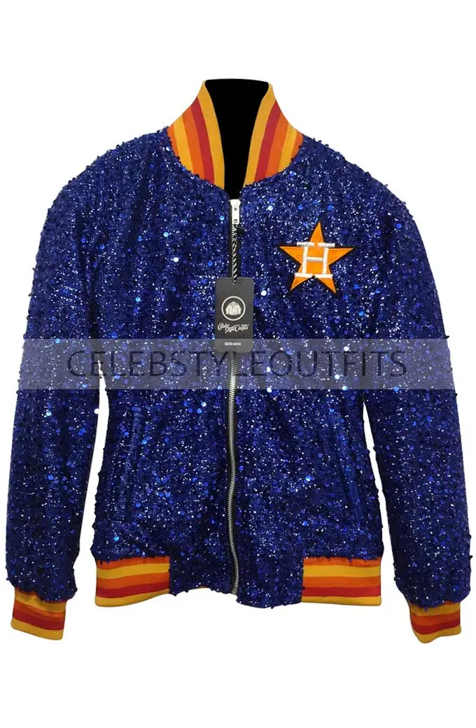 Houston Astros Blue Sparkle Sequin Varsity Bomber Jacket houston-astros-sparkle-jacket