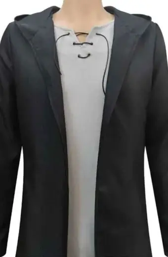 Attack On Titan Anime Eren Jaeger Black Hooded Cotton Coat attack-on-titan-eren-jaeger-cotton-jacket