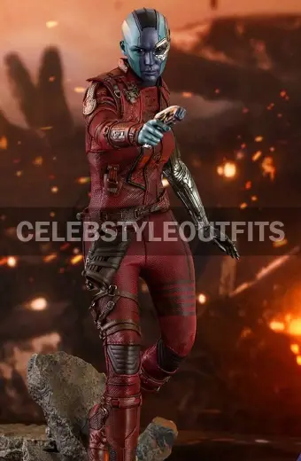 Karen Gillan Avengers Endgame Nebula Red Leather Jacket