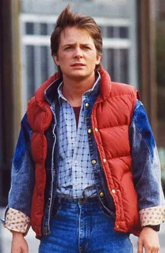 Michael J Fox Back To The Future Marty Mcfly Red Quilted Vest