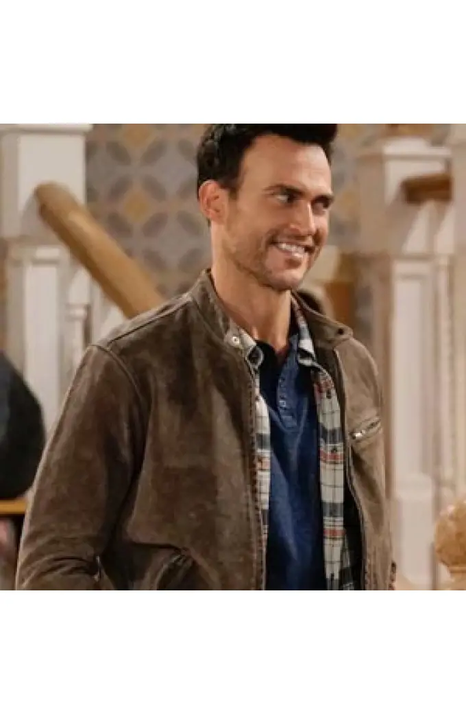 Cheyenne Jackson Cotton Coat And Leather Jacket Outfits