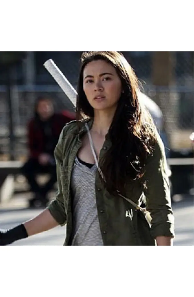Jessica Henwick Leather Jackets And Cotton Coats Collection