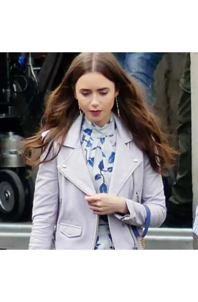 Latest Lily Collins Costume Leather Jackets And Trench Coats