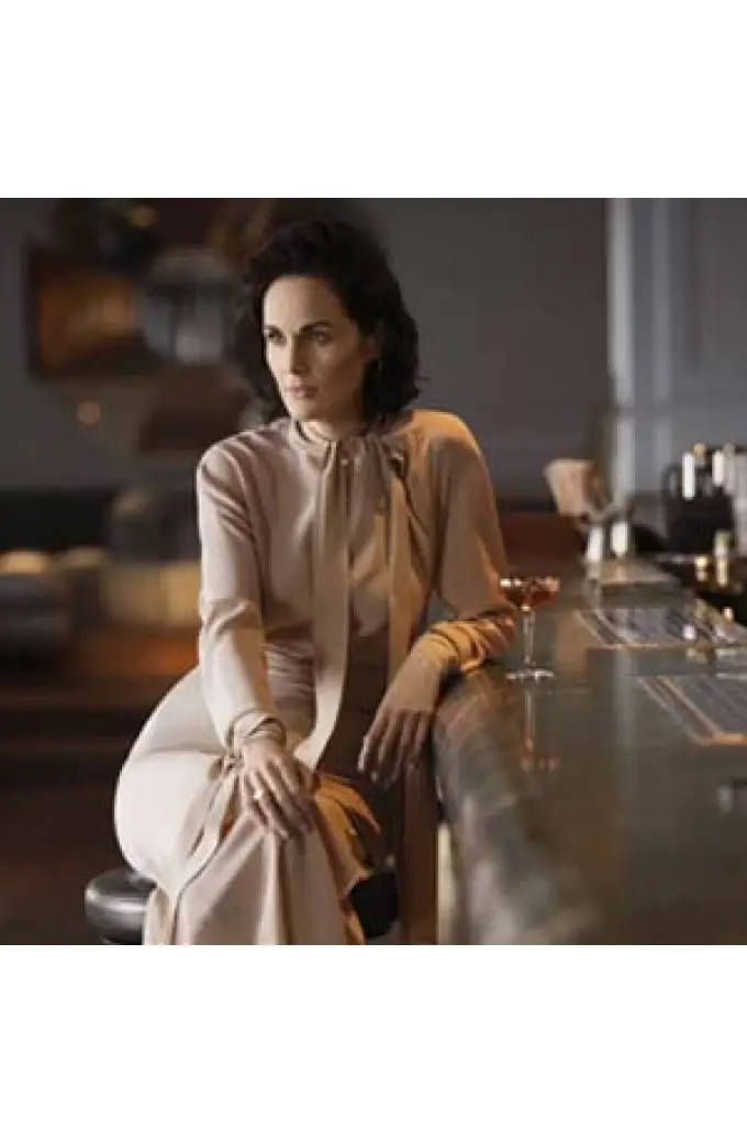 Michelle Dockery Leather Jackets And Cotton Coats Collection