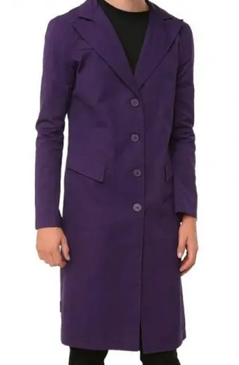 The Dark Knight Joker Heath Ledger Purple Long Trench Coat