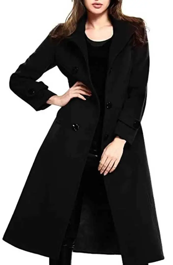 Sophie Moore Meagan Tandy Batwoman Black Wool Trench Coat batwoman-sophie-moore-wool-coat