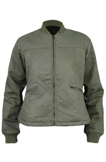 Louise Simona Brown Behind Her Eyes Bomber Green Cotton Jacket