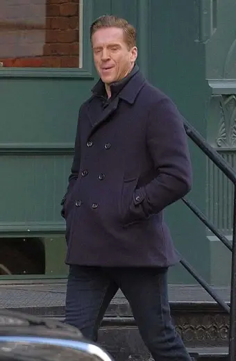 Bobby Axelrod Damian Lewis Billions Blue Wool Trench Peacoat