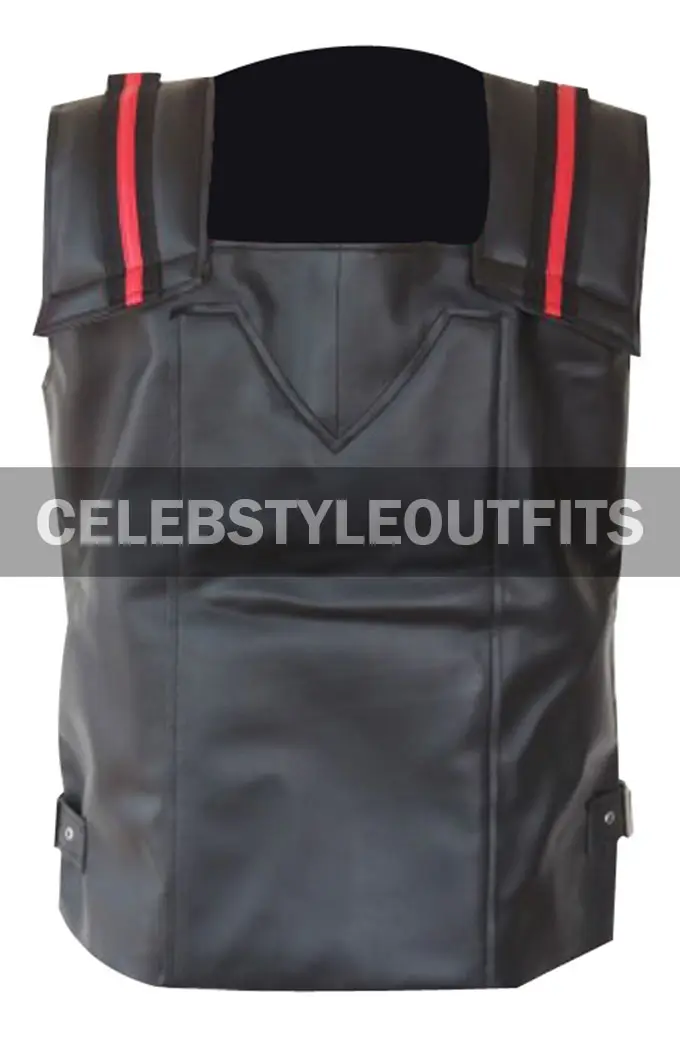 Wesley Trent Snipes Blade Mens Tactical Black Leather Vest blade-wesley-snipes-blade-vest