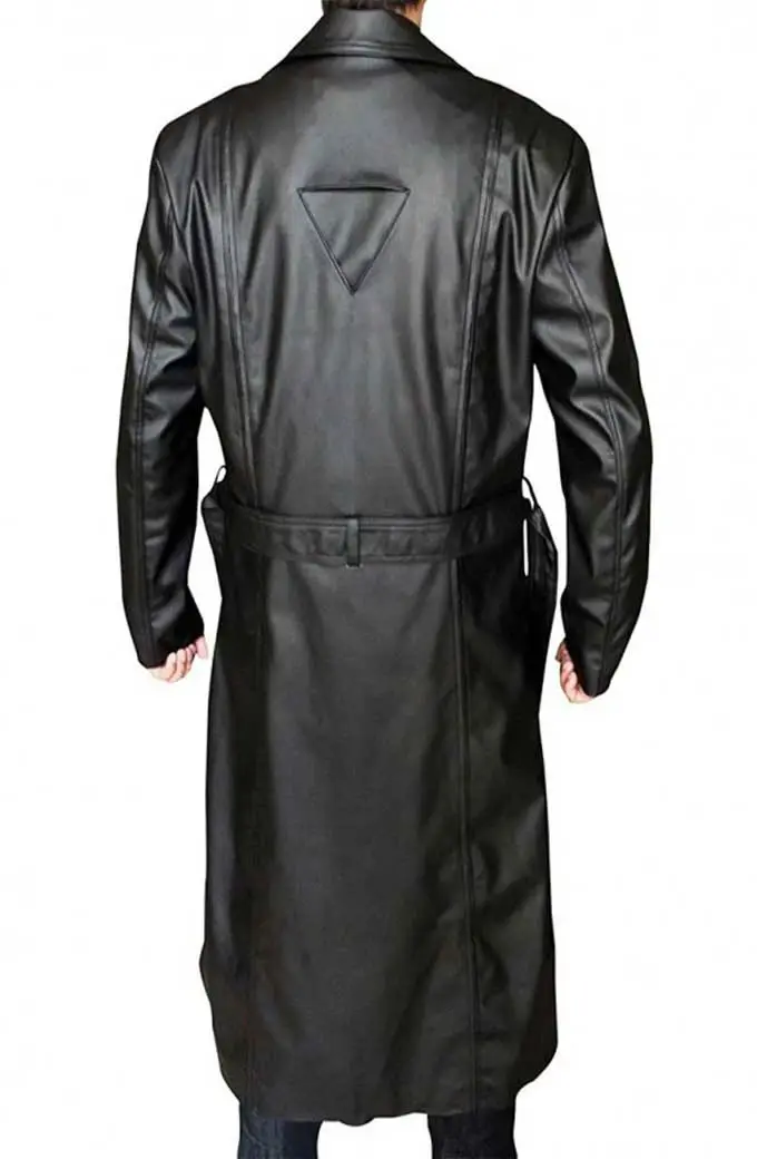 Eric Brooks Wesley Snipes Blade Black Leather Long Trench Coat blade-wesley-snipes-trench-coat