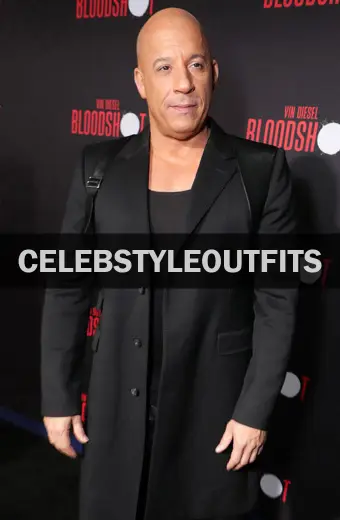 Vin Diesel Bloodshot Premiere Ray Garrison Black Trench Coat