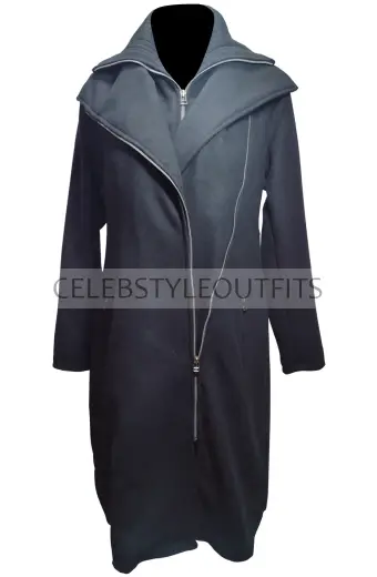 Marisa Ramirez Maria Baez Blue Bloods Black Wool Drape Coat