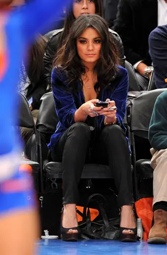 Vanessa Hudgens Open Front Blue Velvet Moon Bolero Jacket