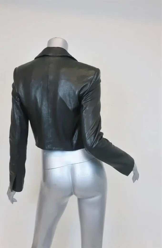 Bobby Rachel Zoe Womens Black Leather Open Front Bolero Jacket bobby-rachel-zoe-bolero-jacket