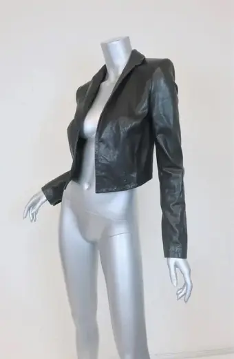 Bobby Rachel Zoe Womens Black Leather Open Front Bolero Jacket bobby-rachel-zoe-bolero-jacket