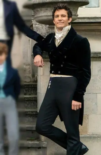Jonathan Bailey Lord Anthony Bridgerton Black Velvet Tailcoat