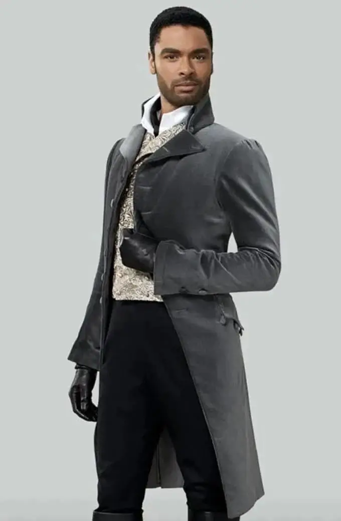 Bridgerton Simon Basset Rege Jean Page Grey Velvet Tailcoat bridgerton-rege-jean-page-tailcoat