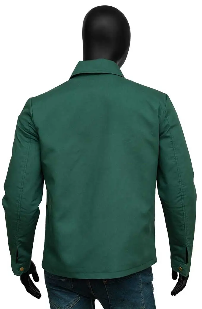 Bullet Train Ladybug Brad Pitt Bomber Green Cotton Jacket brad-pitt-bullet-train-bomber-jacket