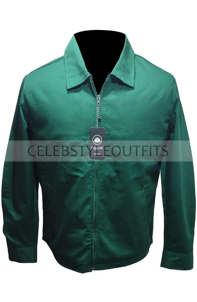 Bullet Train Ladybug Brad Pitt Bomber Green Cotton Jacket brad-pitt-bullet-train-bomber-jacket