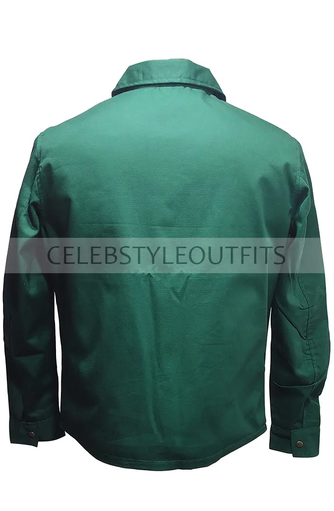 Bullet Train Ladybug Brad Pitt Bomber Green Cotton Jacket brad-pitt-bullet-train-bomber-jacket