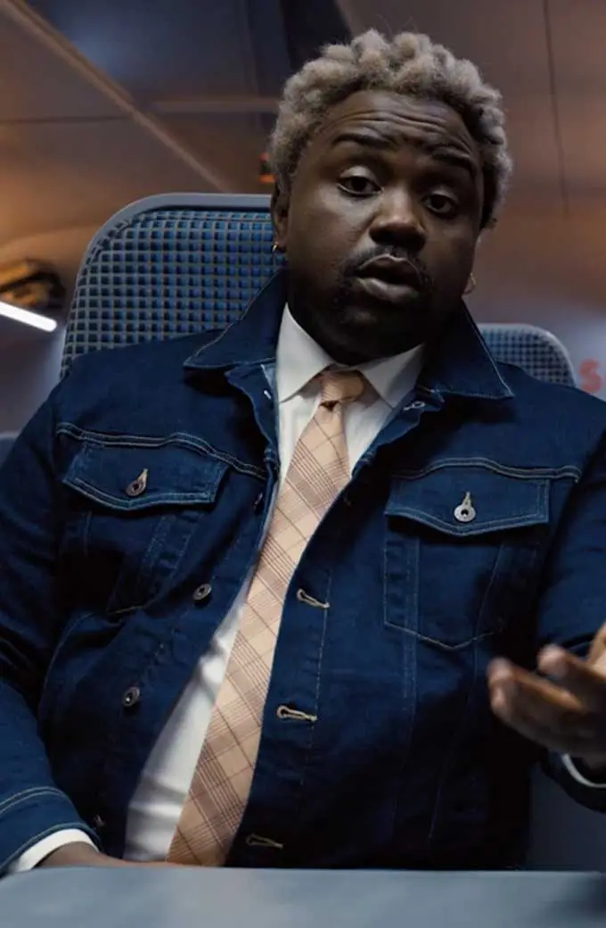 Bullet Train Lemon Brian Tyree Henry Bomber Blue Denim Jacket tyree-henry-bullet-train-bomber-jacket