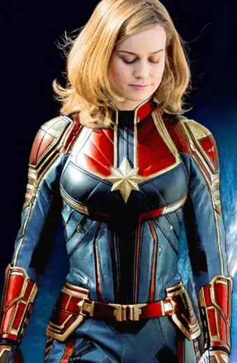 Captain Marvel Brie Larson Carol Danvers Cosplay Leather Jacket